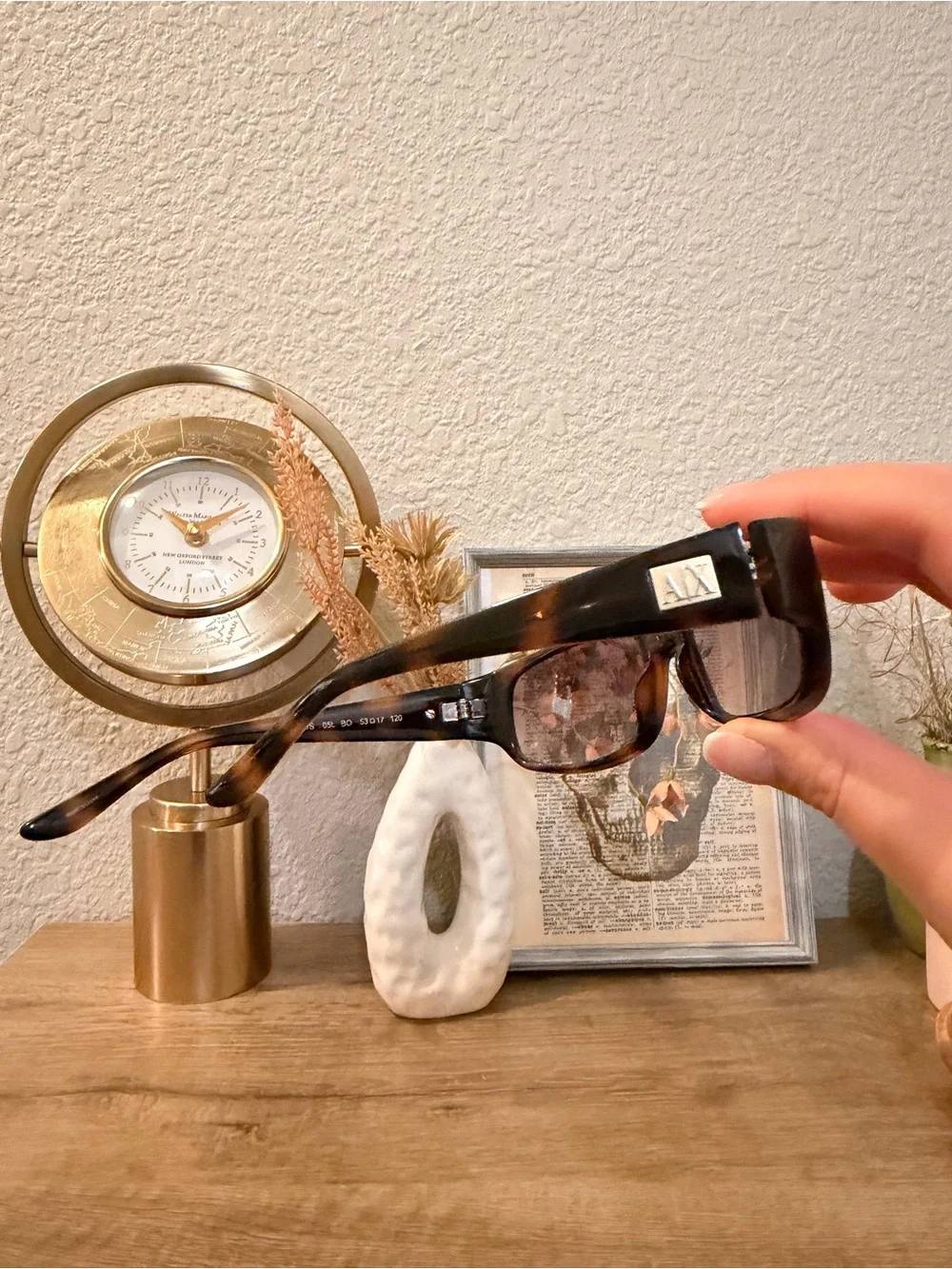 Armani Exchange Women's Brown Tortoiseshell Rectangle Eyeglasses